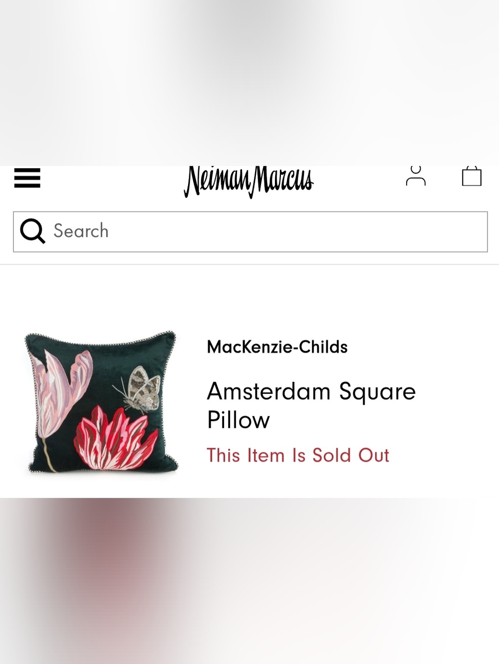 MacKenzie-Childs Amsterdam Square Pillow - Dark Green with Pink Floral Sz 20x20
